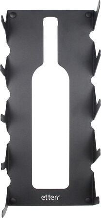 Steel wine rack for all types of wines, with wall mount and decorative trim. (Black)