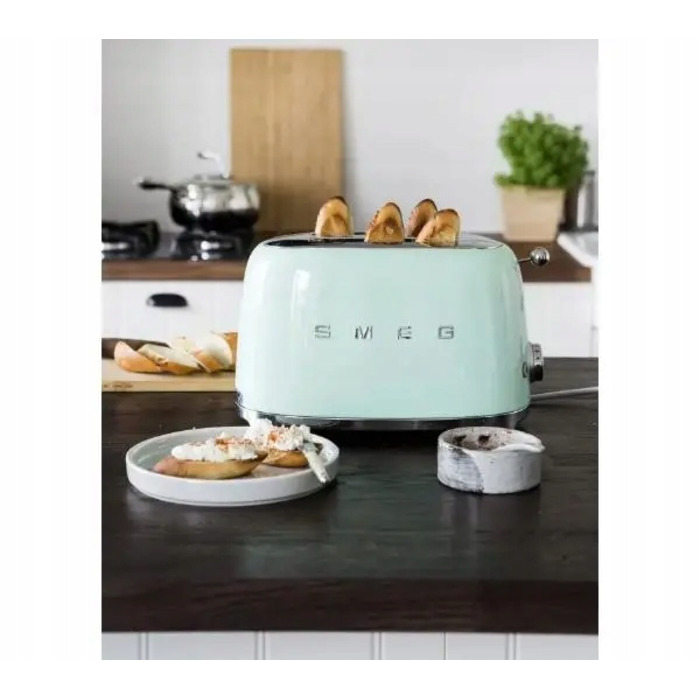 Тостер Smeg 50's Style TSF01PGEU на 2 скибки, пастельний зелений