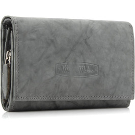 ekavale Wallet for Women Leather with RFID Protection, 25 Compartments, Long Card Holder (Gray)
