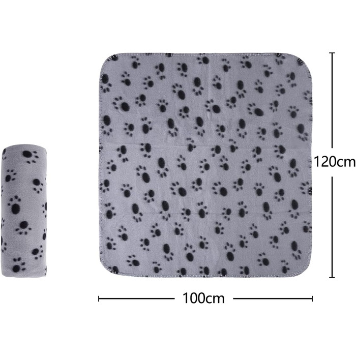 М'яка флісова підстилка для собак та котів Nobleza, 120 x 100 см, сіра