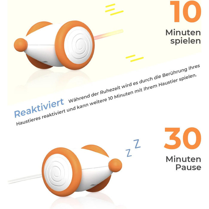 Cheerble Wicked Mouse – електрична іграшка для котів, USB-зарядка, LED-підсвітка, для активності та розвитку, колір абрикос