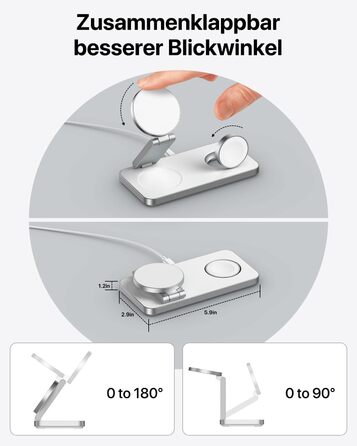 Зарядна станція Inductive QTlier 3-в-1 для iPhone 15/14/13/12, Apple Watch та AirPods, 30W Wireless Charging