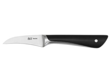 Набір кухонних ножів Jamie Oliver by Tefal (6 предметів): шеф-ніж, ніж Сантоку, ніж для хліба, універсальний ніж, ніж для овочів + блок з акації, сталь, коричневий K267S556