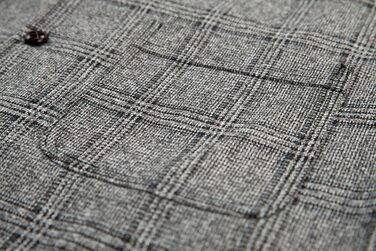 Оливковий костюм для чоловіків Wete, елегантний, в клітинку, приталений, з вовни, твід, для весілля (сірий, L)