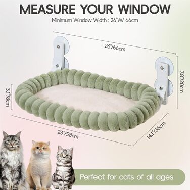 Крісло-лежанка для котів EDAGNY на підвісній конструкції, м'яка, знімний двосторонній чохол, сталевий каркас, до 18 кг (зелений)