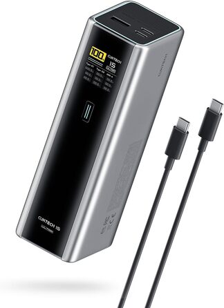 Power Bank CUKTECH 15 Ultra 20000mAh 165W з PD 3.1 та цифровим дисплеєм. Сумісний з iPhone, MacBook Pro, Samsung та іншими пристроями.