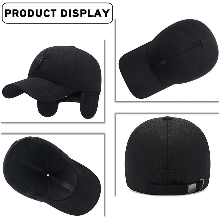Чоловіча зимова кепка basecap з відкидними навушниками, унісекс, бейсболка з клапанами, спортивна кепка Dad Hat темно-сірого кольору