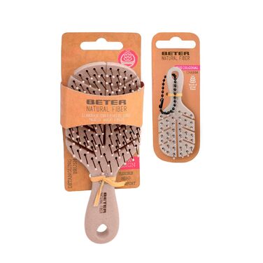 Beter – Натуральна міні-щітка для волосся з пшеничної волокна – Антистатична, для всіх типів волосся – Для мокрого та сухого волосся, з шармом