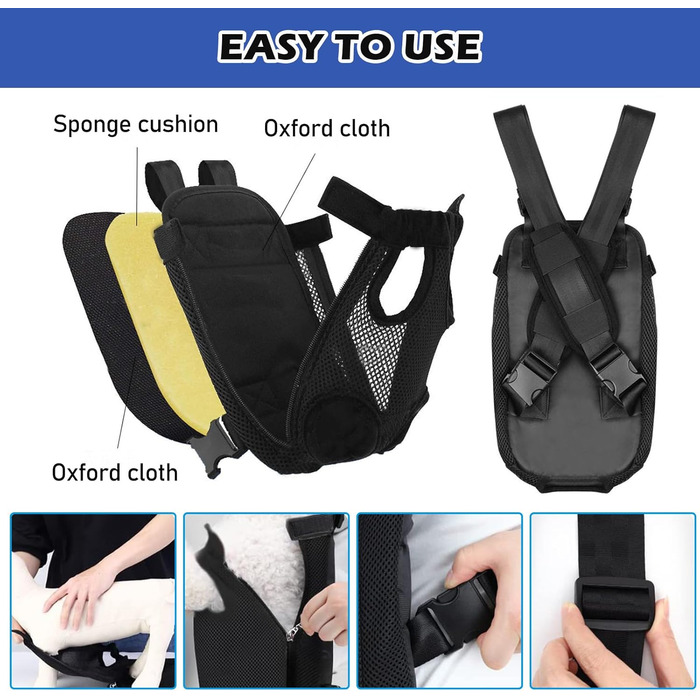 Рюкзак для вигулу собак та котів, регульований, складаний, з блискавкою (M)