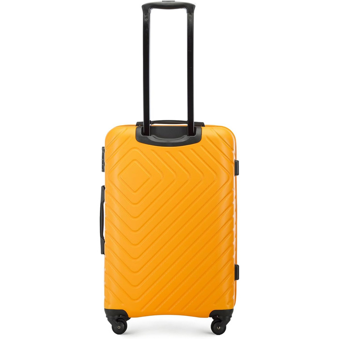 Набір валіз WITTCHEN Cube Line (S+M+L) з ABS, геометричним тисненням, 4 колесами, телескопічною ручкою та комбінаційним замком (Оранжевий)