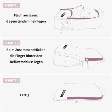 Набір кубиків-органайзерів для подорожей Cipway Kompressions, 6 шт. (білий, Mauve Pink)