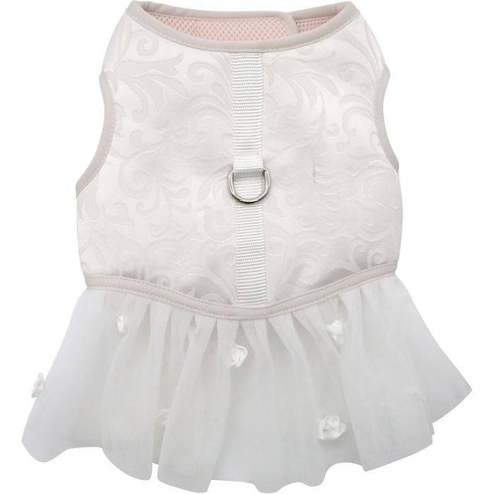 Нашийник для собак Croci Ceremony з дзвіночком для обручок, H-Gechirr з кільцем, регульований, розмір 38-54 см, білий