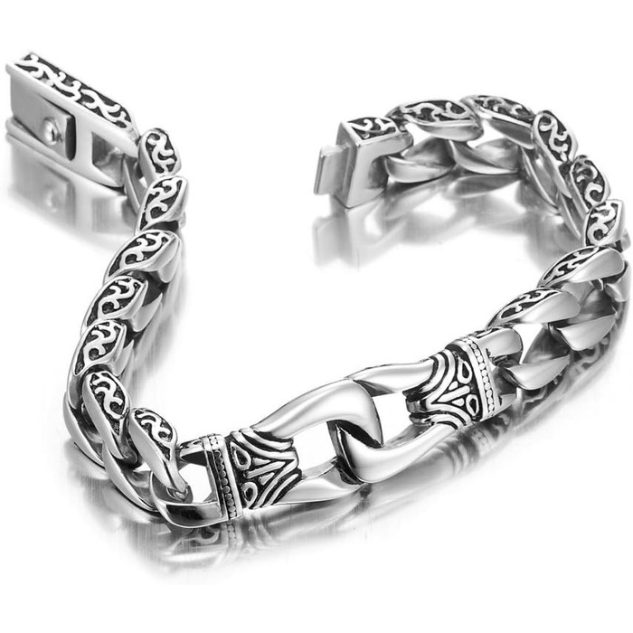 Чоловічий браслет URBAN JEWELRY з нержавіючої сталі, чорний, 23 см (з подарунковою коробкою бренду)