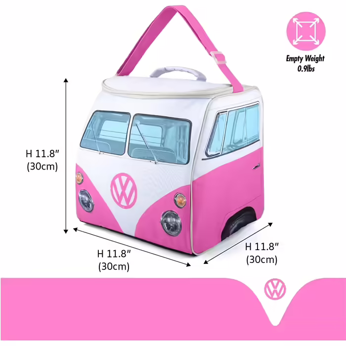 Board Masters - Volkswagen Insulated Cooler Bag/Box/Thermal Bag/Camping Cooler/Picnic Bag T1 Bulli Bus Pink VW T1 Bus