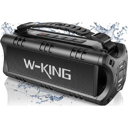 W-KING Bluetooth колонка 30W IPX6 портативна, з басом, 24 год, TF/USB/AUX, для вечірок та кемпінгу