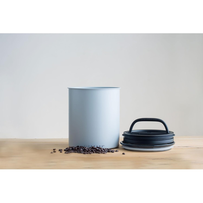Airscape Coffee Storage Canister (1.1 kg dry beans) – large kilogram-sized container, patented airtight lid presses air out to preserve food freshness (gray)