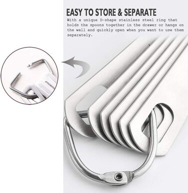 Набір мірних ложок з нержавіючої сталі Merecho (6 шт.) - для випічки, сухої їжі та рідини