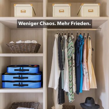 Органайзери для валізи OW-Travel: набір для пакування одягу (4 шт.) - синій