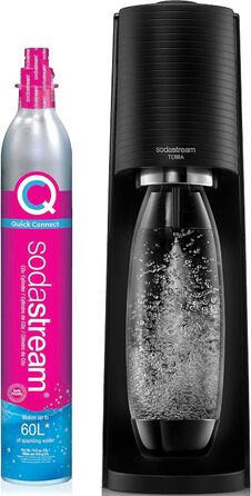 SodaStream Terra - Газовий напій SodaStream, чорний колір, з CO2 балончиком та пляшкою DWS