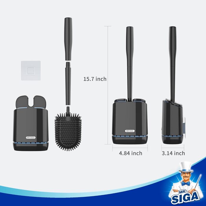 Набір для чищення унітазу Mr.SIGA з тримачем, чорний