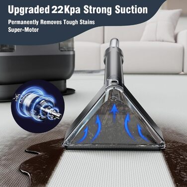 Апарат для чищення м'яких меблів та килимів 600W, 22kPa, для дому та авто, чорний