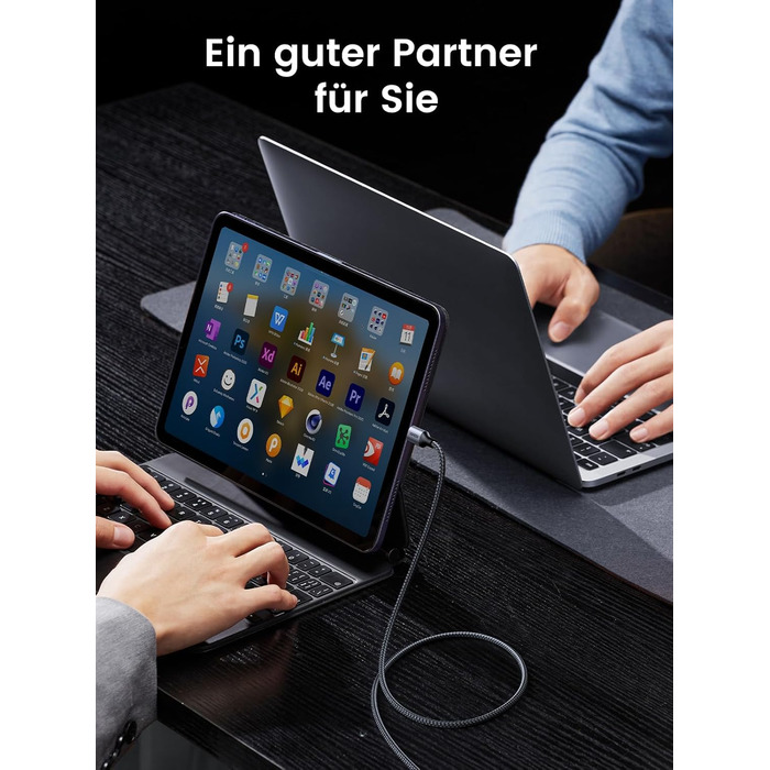 Кабель USB-C на USB-C UGREEN 60W PD 3.0, 1.0 м (1 м), сумісний з iPhone, Galaxy, MacBook, iPad, Pixel
