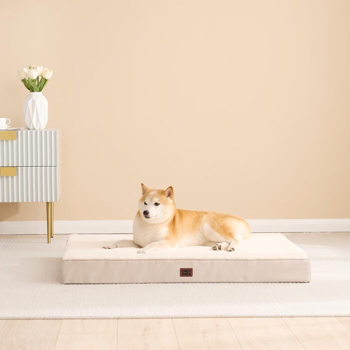 Ортопедичне ліжко для собак EHEYCIGA, малі породи, 76x51x9 см, з м'яким вкладишем, для переноски, Kamel