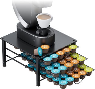 Тримач для капсул Dolce Gusto, органайзер для 90 капсул, металева висувна шухляда з антиковзкими ніжками, для дому та офісу