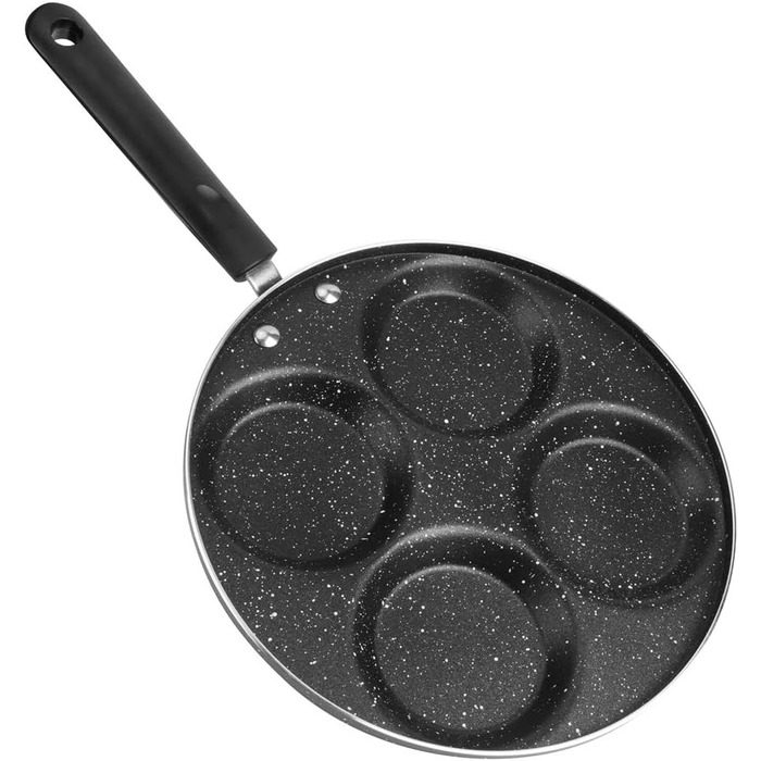 Non-stick frying pan, fried egg burger pan with handle, 4-egg pancake frying pan non-stick fried egg pan with 4 holes crepe pan burger eye pan suitable for gas stove/electric ceramic hob
