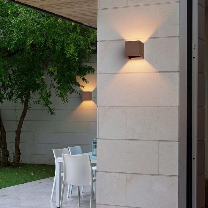 LED-стінні світильники Klighten 2 шт. з змінною G9 лампою, тепле біле світло 3000K, алюміній, для внутрішнього та зовнішнього використання, регульований кут променя, освітлення для вітальні, саду, антрацит (бронза)