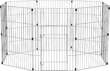 Клітка-вольєр для собак, котів та кроликів Iris Ohyama, 1.7 м², 8 панелей, WPC-24, чорний