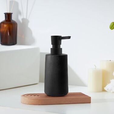 Набір з 2 чорних скляних дозаторів для мила, 250 мл - для ванної, кухні, робочої поверхні