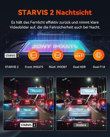 Відеореєстратор VANTRUE S1 Pro 2.5K + 1080P, GPS, WiFi, STARVIS, Паркування, Нічний режим, G-сенсор