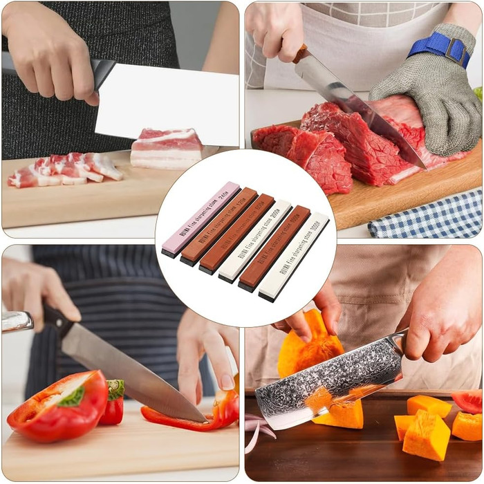 Набір точильних каменів для ножів (6 шт.) 120/240/600/1000/2000/3000 грит - професійний набір для кухні та відпочинку