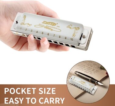 Гармошка губна діатонічна East Top T008L, C Key (10 отворів) для професіоналів, початківців, дорослих та дітей