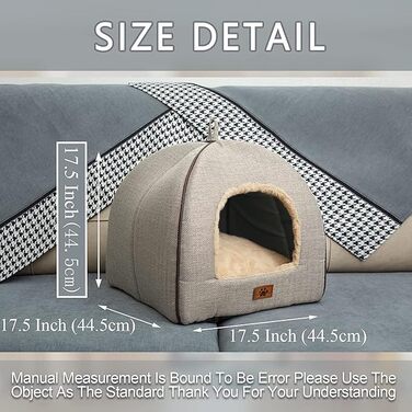 Кімната для кота WINDRACING: затишне ліжко-печера для дому, великий розмір (L), бежевий колір. Знімний, пральний лежак, самостійно зігрівається.