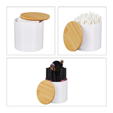 Relaxdays Cotton Swab Storage Set of 3