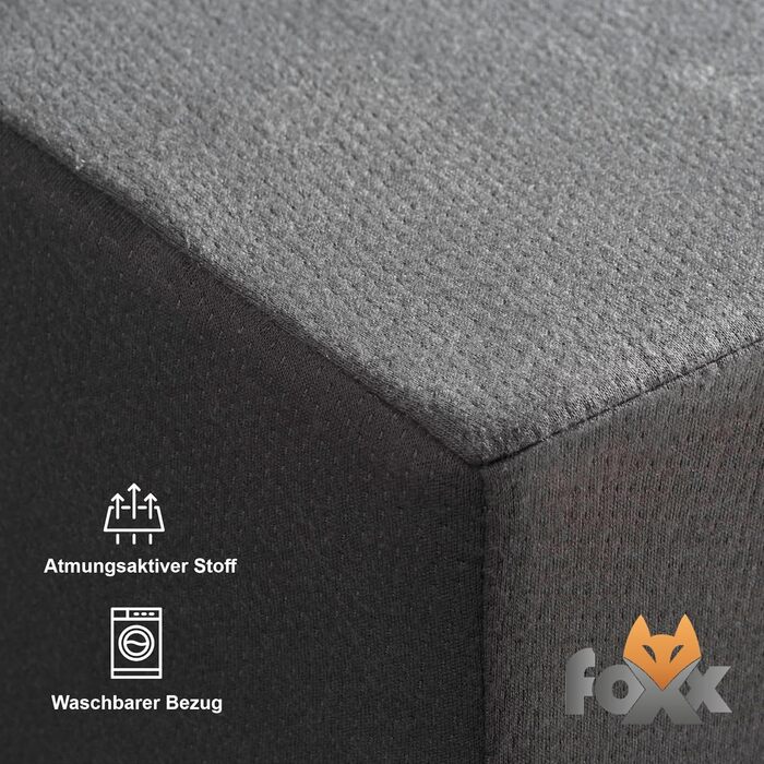 Піна-поліуретановий куб Foxx M-L 50x45x40 см з чохлом, темно-сірий ортопедичний куб для розвантаження хребта і міжхребцевих дисків