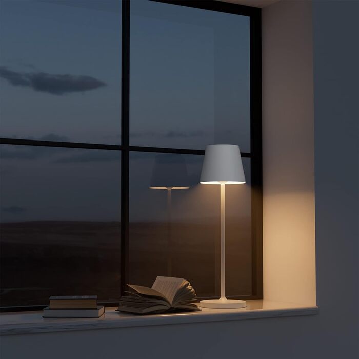 LED настільна лампа K-Bright з регулюванням яскравості, акумуляторна | Для дому та вулиці | 3000K тепле світло | Дизайнерська лампа | Комплект з 2 шт.