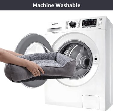 М'яке ліжко-софа для собак X-Small, сіре, 50x48 см, з плащової тканини, антиковзаюча підставка, для заспокоєння