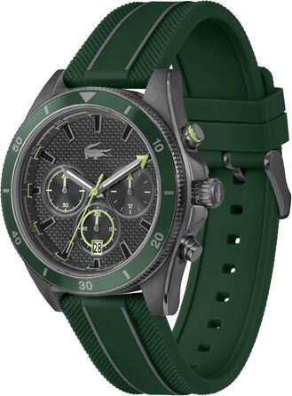 Годинник чоловічий Lacoste Mainsail Chronograph Quartz з силіконовим ремінцем (чорний)