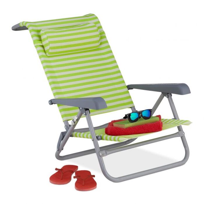 Relaxdays Folding Lounge Chair with Neck Pillow
