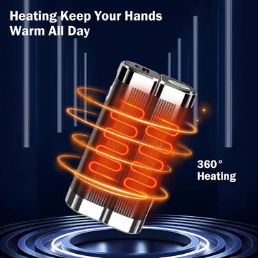 Електричний грілка для рук 2 шт., 10000mAh, USB, 3 рівні нагріву, чорний - для жінок, чоловіків, сім'ї, кемпінгу
