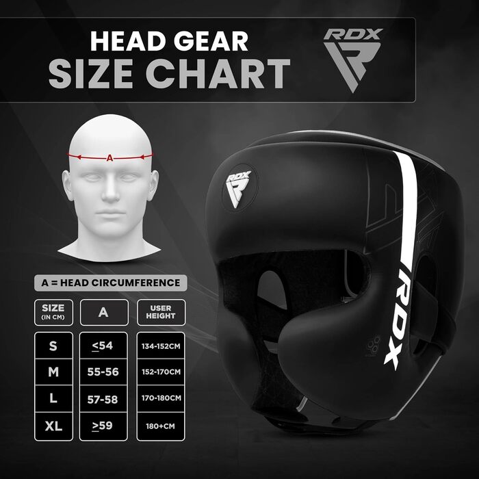RDX Headgear for Kickboxing, Combat Sports, MMA Training - Maya Hide Leather Sparring Headguard, Boxing Helmet, Krav Maga, Muay Thai, Karate & Taekwondo Headgear - Multi-Impact White M