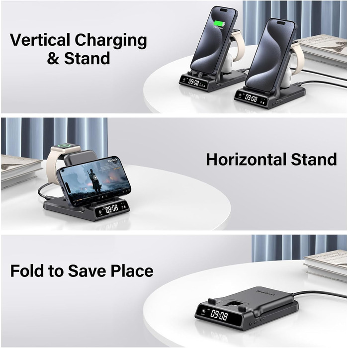 Зарядний стан для Apple SwanScout 701A: iPhone, Apple Watch, AirPods. Підходить для iPhone 6-17