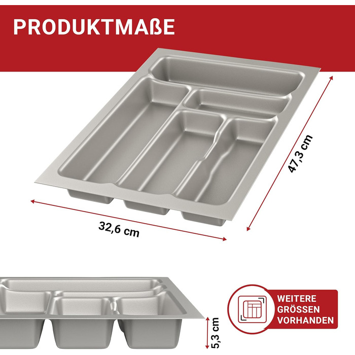 Органайзер для столових приборів LouMaxx 47,3x32,6 см (5 відділень), сріблястий - Німецька якість