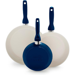 Набір сковорідок GreenPan Rio з антипригарним покриттям Ceramic Non-Stick, 3 шт. (17.8 см, 24.1 см, 27.9 см), блакитний