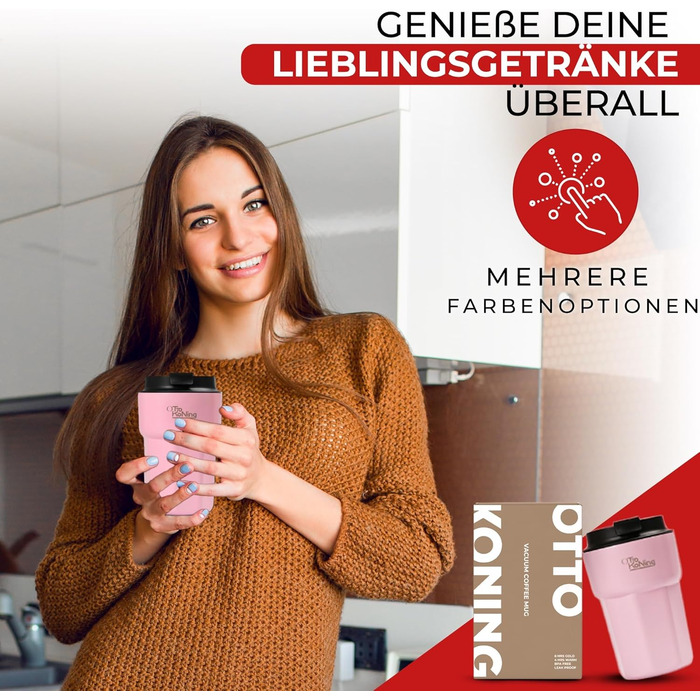 Термокружка 350 мл з кришкою, що не протікає, для кави та чаю, з нержавіючої сталі, рожева