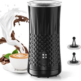 Електричний спінювач молока HAPPHOOH 4-в-1, 240 мл, чорний, з автоматичним відключенням та антипригарним покриттям