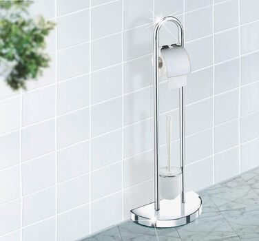 Набір для туалету WENKO Raumwunder: щітка для унітазу та тримач, хромований, економія місця